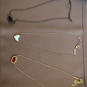 Kendra Scott Black, Turquoise, and Red Necklace Trio